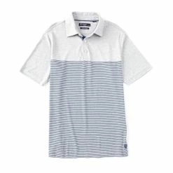 Brand new ✨ Cremieux Engineered Stripe Short-Sleeve Polo ???? Shirt Light Grey Heather ????
