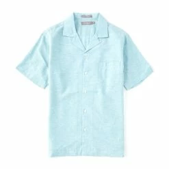 Best Sale ???? Daniel Cremieux Signature Linen Solid Short-Sleeve Woven Camp ???? Shirt Green Jade ???? -Cremieux Shop unnamed file 1038