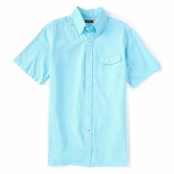 Hot Sale ⭐ Cremieux Solid Seersucker Performance Stretch Short-Sleeve Woven ???? Shirt Lucent White ????