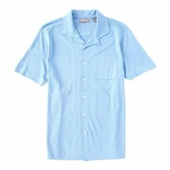 Brand new ⌛ Daniel Cremieux Signature Linen Slub Short-Sleeve ???? Coatfront ???? Shirt Deep Blue ⌛ -Cremieux Shop unnamed file 1055