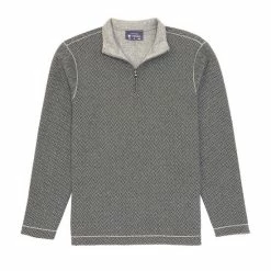 Outlet ⌛ Cremieux Jacquard Reversible Quarter-Zip Pullover Grey Heather ???? -Cremieux Shop unnamed file 107