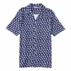 Brand new ???? Daniel Cremieux Signature Printed Short-Sleeve Camp ???? Shirt Light Indigo ❤️