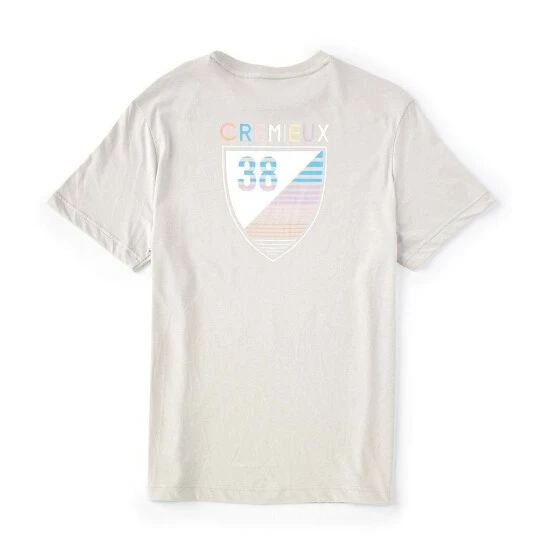 Outlet ???? Cremieux Multi Stripe Shield Crew Short-Sleeve Tee Pale Grey ???? 3 Outlet ???? Cremieux Multi Stripe Shield Crew Short-Sleeve Tee Pale Grey ????