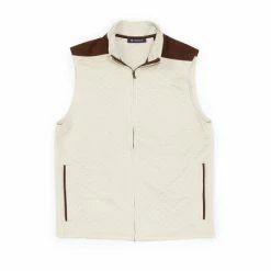 Best reviews of ✔️ Cremieux Quilted Double Knit Full-Zip Vest Brown Heather ⌛