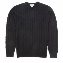 Outlet ✔️ Daniel Cremieux Signature Merino Tech Cable Knit Sweater Ink Blue ⌛