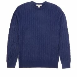 Outlet ✔️ Daniel Cremieux Signature Merino Tech Cable Knit Sweater Ink Blue ⌛ -Cremieux Shop unnamed file 151