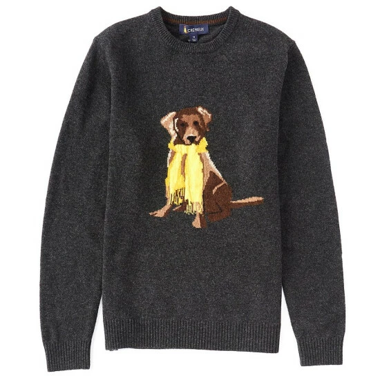 Promo ???? Cremieux Chuck Merino Wool Sweater Charcoal Heather ???? 3 Promo ???? Cremieux Chuck Merino Wool Sweater Charcoal Heather ????