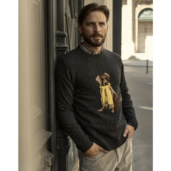 Promo ???? Cremieux Chuck Merino Wool Sweater Charcoal Heather ???? 4 Promo ???? Cremieux Chuck Merino Wool Sweater Charcoal Heather ???? - Image 2