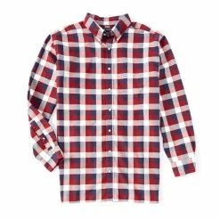 Buy ???? Cremieux Big & Tall Plaid Oxford Long-Sleeve Woven ???? Shirt Cabernet ????