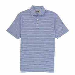 Buy ✔️ Cremieux Stripe Performance Stretch Short-Sleeve Polo ???? Shirt Light Blue ????