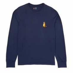 Cheapest ???? Cremieux Embroidered Chuck Long-Sleeve Tee Peacoat Blue ????