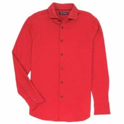 Flash Sale ???? Cremieux Solid Interlock Long-Sleeve ???? Coatfront ???? Shirt Charcoal Heather ????