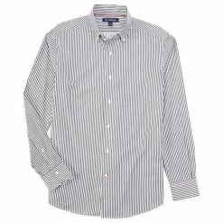 Promo ???? Cremieux Stripe Long-Sleeve Woven ???? Shirt Black 98c ✨