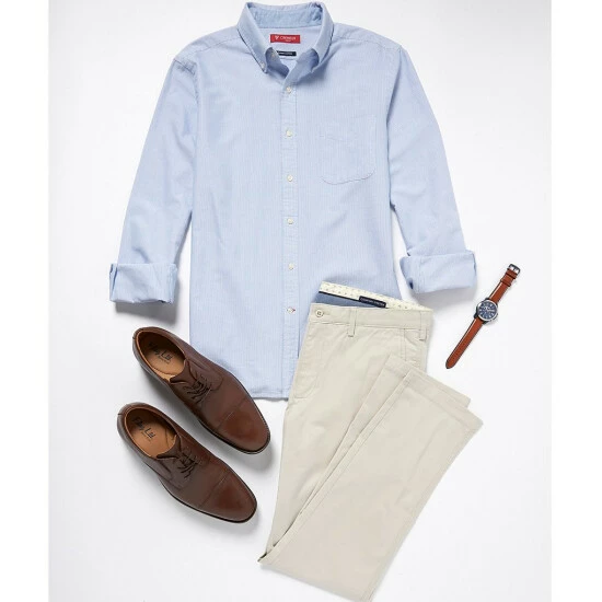 Brand new ???? Cremieux Classic Slim-Fit Stripe Oxford Long-Sleeve Woven ???? Shirt Allure Blue ???? 4 Brand new ???? Cremieux Classic Slim-Fit Stripe Oxford Long-Sleeve Woven ???? Shirt Allure Blue ???? - Image 2