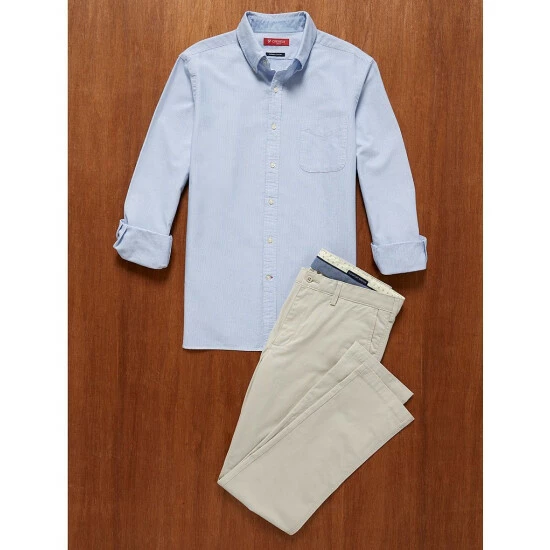 Brand new ???? Cremieux Classic Slim-Fit Stripe Oxford Long-Sleeve Woven ???? Shirt Allure Blue ???? 5 Brand new ???? Cremieux Classic Slim-Fit Stripe Oxford Long-Sleeve Woven ???? Shirt Allure Blue ???? - Image 3
