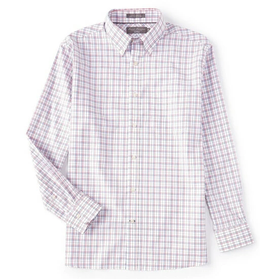 Outlet ???? Daniel Cremieux Signature SUPIMA Cotton Basket Weave Plaid Long-Sleeve Woven ???? Shirt Navy ???? 5 Outlet ???? Daniel Cremieux Signature SUPIMA Cotton Basket Weave Plaid Long-Sleeve Woven ???? Shirt Navy ???? - Image 3