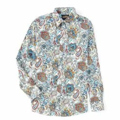 Cheapest ???? Cremieux ???? Jeans Cream Paisley Stretch Long-Sleeve Woven ???? Shirt ????