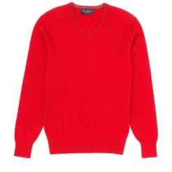 Best Pirce ???? Cremieux V-Neck Cashmere Sweater Pink Heather ⭐ -Cremieux Shop unnamed file 556