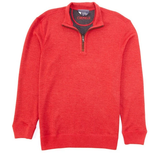 Best Sale ???? Cremieux French Rib Reversible Mockneck Quarter Zip Pullover Red Heather ???? 18 Best Sale ???? Cremieux French Rib Reversible Mockneck Quarter Zip Pullover Red Heather ???? - Image 16