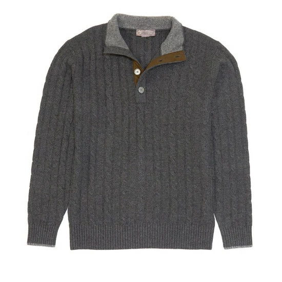 Cheap ???? Cremieux Button Mock Cashmere Sweater Charcoal Heather ???? 3 Cheap ???? Cremieux Button Mock Cashmere Sweater Charcoal Heather ????