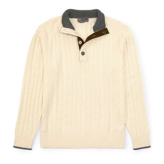 Cheap ???? Cremieux Button Mock Cashmere Sweater Charcoal Heather ???? 4 Cheap ???? Cremieux Button Mock Cashmere Sweater Charcoal Heather ???? - Image 2