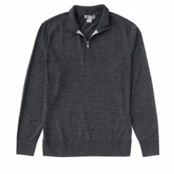 Best Sale ???? Daniel Cremieux Signature Merino Tech Quarter-Zip Pullover Dark Red ????