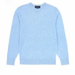 Best Pirce ✨ Cremieux Crew Neck Cashmere Sweater Lt Blue Heather ???? -Cremieux Shop unnamed file 637