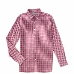 Coupon ???? Daniel Cremieux Signature Non-Iron Check Long-Sleeve Woven ???? Shirt Burgundy ❤️
