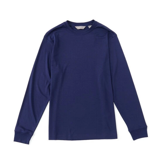 Top 10 ???? Daniel Cremieux Signature Pima Cotton Long-Sleeve Interlock Tee Ink Blue ???? 5 Top 10 ???? Daniel Cremieux Signature Pima Cotton Long-Sleeve Interlock Tee Ink Blue ???? - Image 3