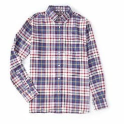 Cheap ???? Daniel Cremieux Signature Non-Iron Plaid Long-Sleeve Woven ???? Shirt Burgundy ????