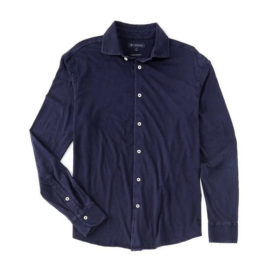 Budget ???? Cremieux Garment-Dyed Long-Sleeve ???? Coatfront ???? Shirt Peacoat Blue ???? 7 Budget ???? Cremieux Garment-Dyed Long-Sleeve ???? Coatfront ???? Shirt Peacoat Blue ???? - Image 5