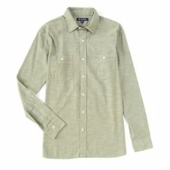 Cheapest ???? Cremieux Washed Chambray Long-Sleeve Woven ???? Shirt Four Leaf Clover ⌛ -Cremieux Shop unnamed file 785