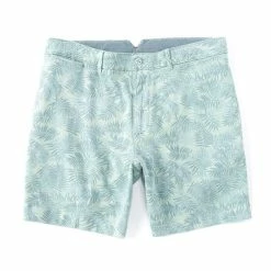Outlet ✔️ Cremieux Soho Slim-Fit Palm Printed Garment-Dyed 7#double; Inseam Shorts Dusty Blue ???? -Cremieux Shop unnamed file 947