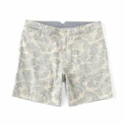 Outlet ✔️ Cremieux Soho Slim-Fit Palm Printed Garment-Dyed 7#double; Inseam Shorts Dusty Blue ???? -Cremieux Shop unnamed file 949
