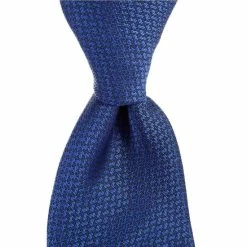 Discount ???? Cremieux Step Texture Solid Traditional 3 1/4#double; Silk Tie Blue ????