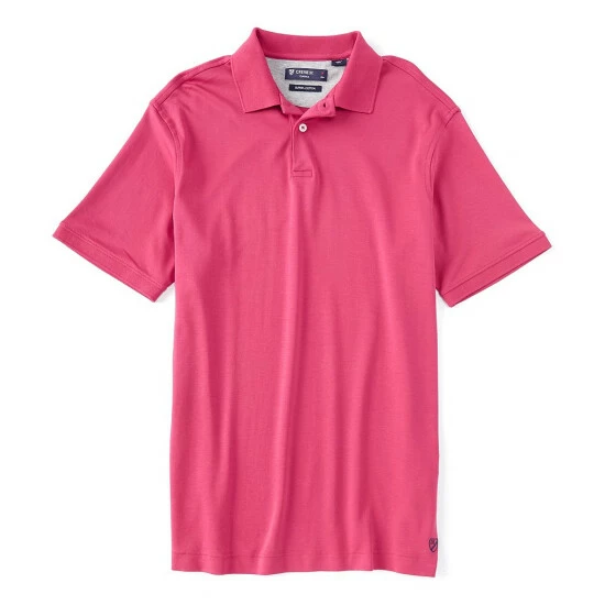 New ???? Cremieux Solid Short-Sleeve Interlock Polo ???? Shirt Vivacious Pink ???? 4 New ???? Cremieux Solid Short-Sleeve Interlock Polo ???? Shirt Vivacious Pink ???? - Image 2