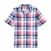 New ❤️ Daniel Cremieux Signature Linen Plaid Short-Sleeve Woven Camp ???? Shirt Indigo ???? -Cremieux Shop unnamed file 984