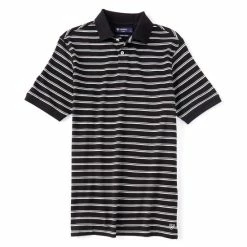 Coupon ???? Cremieux Stripe Short-Sleeve Interlock Polo ???? Shirt Black ????