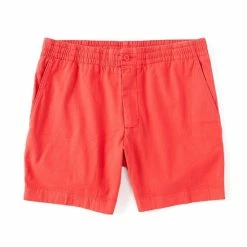 Buy ???? Cremieux Flat-Front Atlantic Garment-Dyed 6#double; Inseam Shorts Burnt Red ????